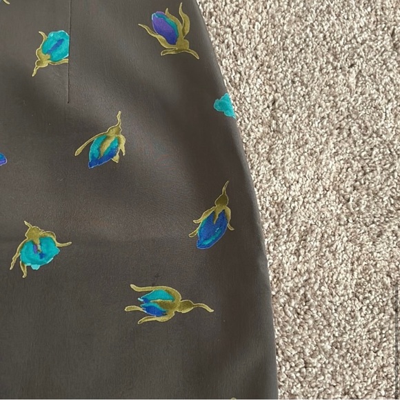 Rebecca Taylor Floral Grey Gray Skirt Size 0 - Picture 7 of 7